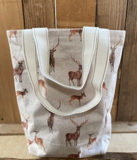 Natural Deer   Handmade  Fabric Tote Bag And Matching Purse Set