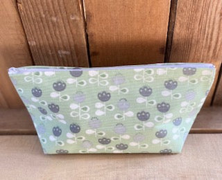 Green Scandi Flower  Handmade fabric Washbag