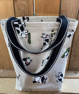 Natural Cow  Handmade  Fabric Tote Bag And Matching Purse Set