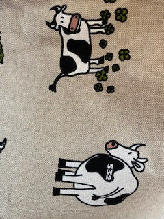 Natural Cow  Handmade  Fabric Tote Bag And Matching Purse Set