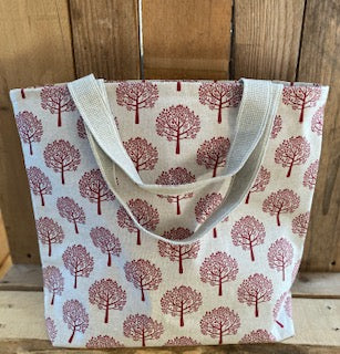 Natural Mulberry Red Tree  Handmade  Fabric Tote Bag And Matching Purse Set