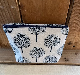 Natural Mulberry Tree Navy Handmade fabric Purse