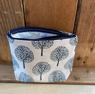 Natural Mulberry Tree Navy Handmade fabric Purse